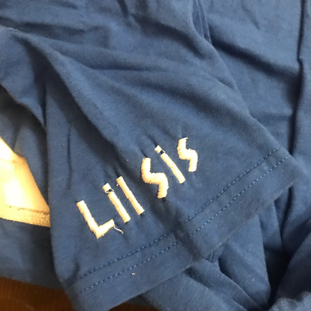 AOII Stitched Letter Lil Sis T Shirt - Picture 2 of 2